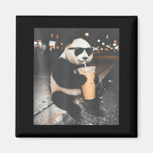 Íman Panda bebendo café gelado meme engraçado de animai