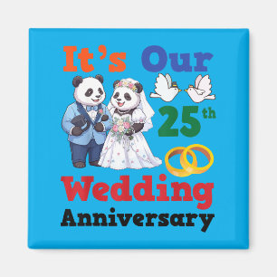 Íman Panda Casais Juntos Aniversário de 25 Anos de Casa