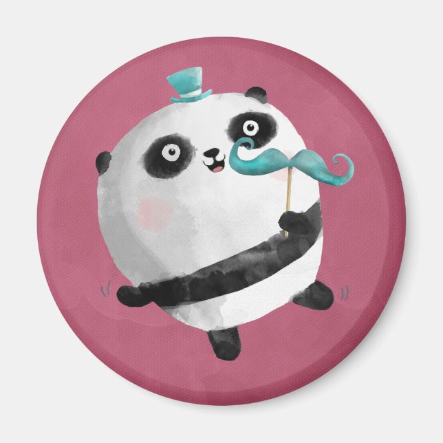 Íman Panda com bigodes (Frente)