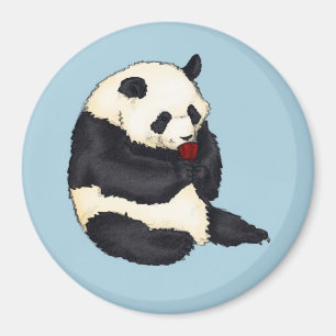 Íman Panda com o copo de chá vermelho