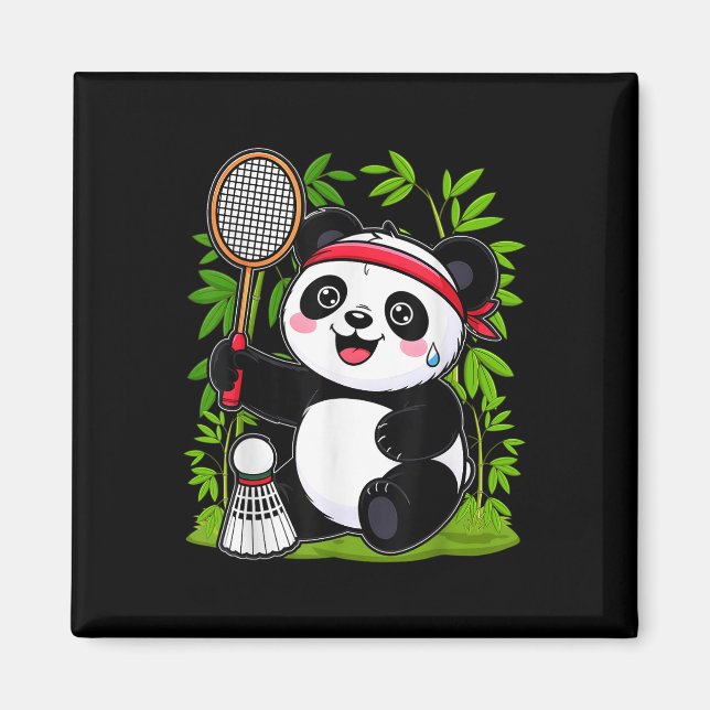 Íman Panda de Badminton Esgotado - Ani de Petisco Engra (Frente)