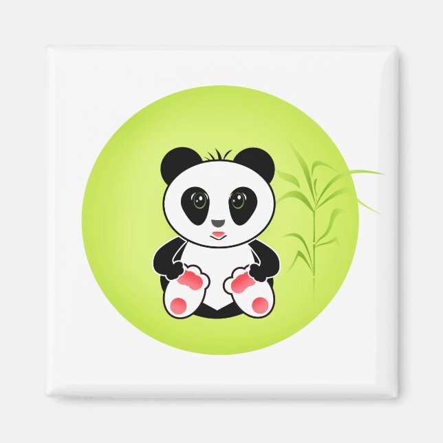 Íman Panda, desenho animado, crianças (Frente)