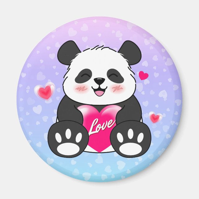 Íman Panda do Dia dos Namorados Apaixonado (Frente)