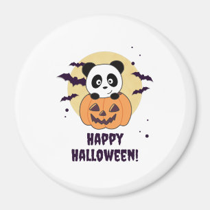 Íman Panda Em Pumpkin Doce Pandas Feliz Halloween