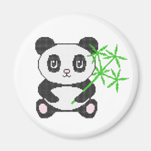Íman Panda engraçada do ponto de cruz