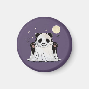 Íman Panda Fantasma Fofo Sob a Lua