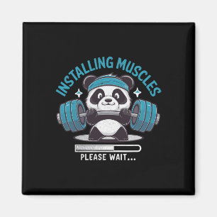 Íman Panda Instalando Músculos Por Favor Aguarde O Elev