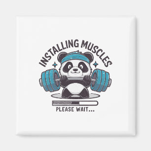 Íman Panda Instalando Músculos Por Favor Aguarde O Elev