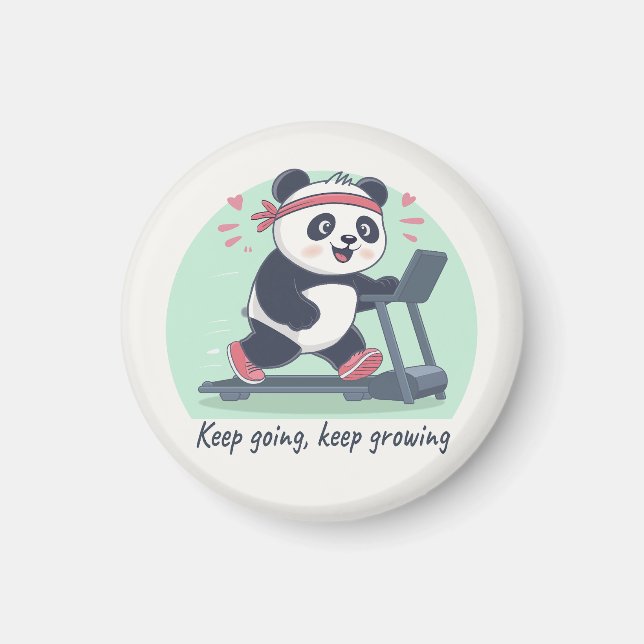 Íman Panda Motivacional Fofo em Esteira (Frente)