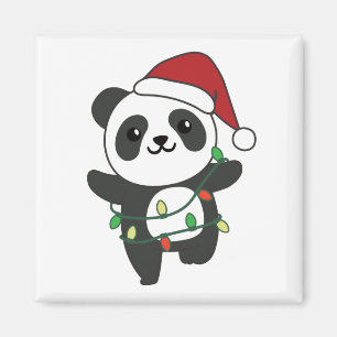 Íman Panda Natal Animais de inverno Pandas Magnet