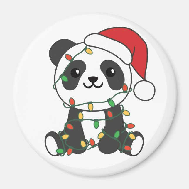 Íman Panda Natal Animais de inverno Pandas Magnet (Frente)