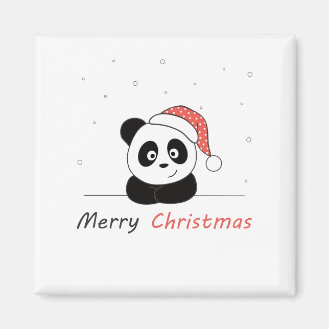 Íman Panda Natal Neve Animais de inverno Pandas (Frente)