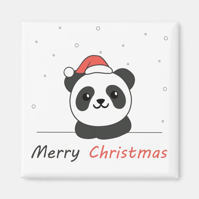 Íman Panda Natal Neve Animais de inverno Pandas (Frente)