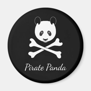 Íman Panda Pirata Branca e Preta Personalizada