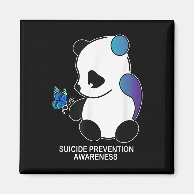 Íman Panda Semicolon Borboleta Prevenção Suicídio Aware (Frente)