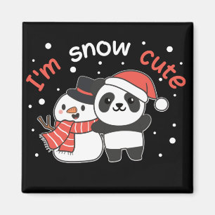 Íman Panda, sou o magneta Snowman Cute Snowman