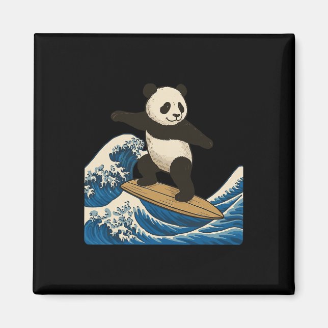 Íman Panda Surfando Japonês _3  (Frente)