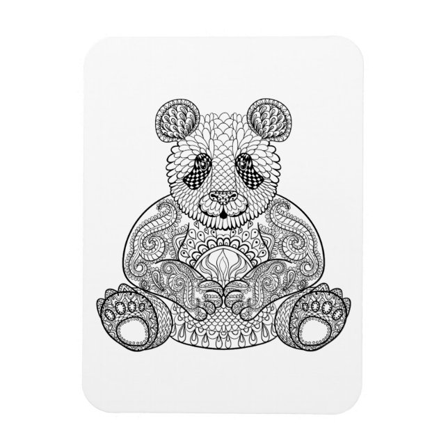 Íman Panda tribal inspirada (Vertical)