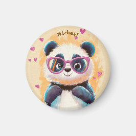Íman Panda Valentine's Day Heart Badge Kids School