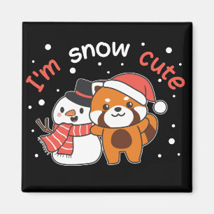 Íman Panda Vermelha, sou o Magneto Snowman Cute Snowman