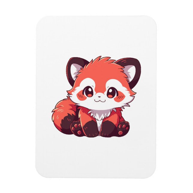 Íman  panda vermelho fofo (Vertical)