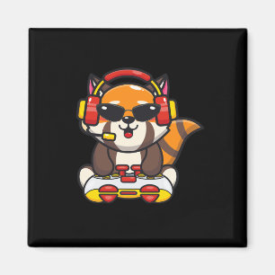 Íman Panda Vermelho Gamer Engraçado Pandas Vermelhos Am