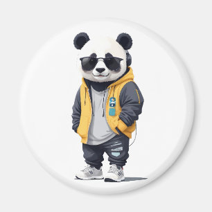 Íman Panda Vestindo Hoodie Funny Legal Caráter Animal