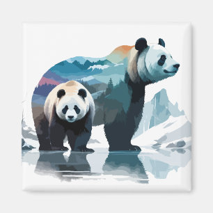 Íman Panda Vetor Art Animal Majesti Nature Wildife