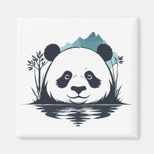 Íman Panda Vetor Art Animal Modern Urban City Graphic