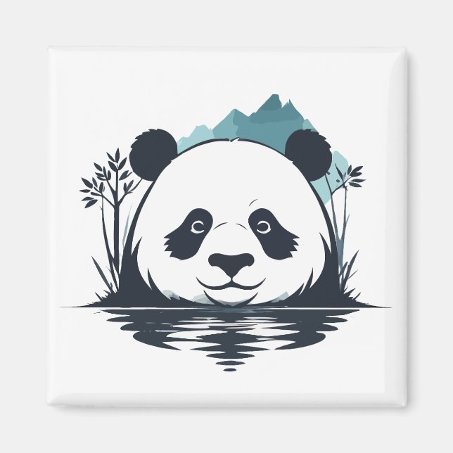 Íman Panda Vetor Art Animal Modern Urban City Graphic (Frente)