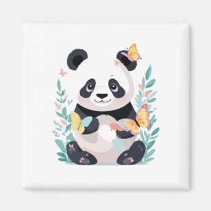 Íman Panda Vetor Pintando Brincadeiras Adoráveis