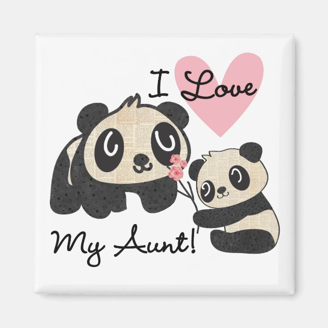 Íman Pandas I Love My tia (Frente)