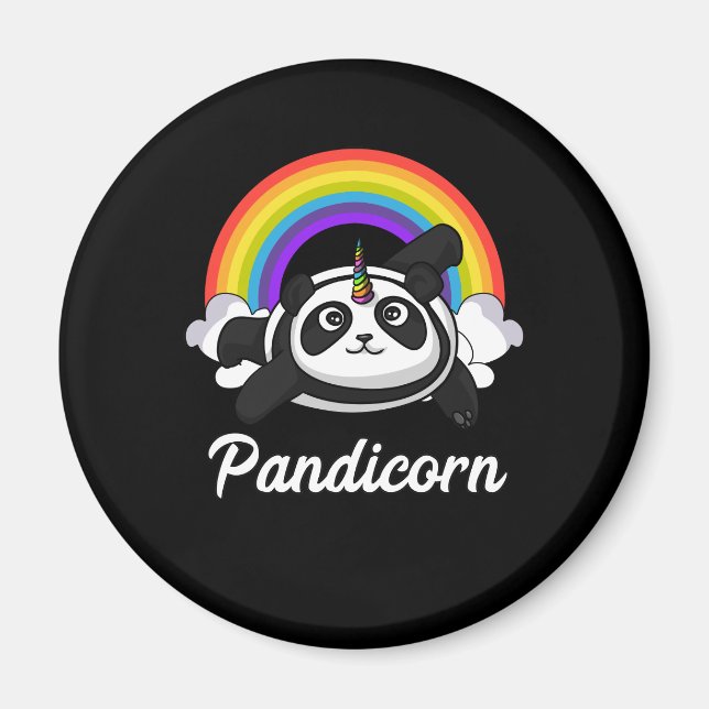 Íman Pandicorn Panda Bear Unicorn Magical Rainbow (Frente)