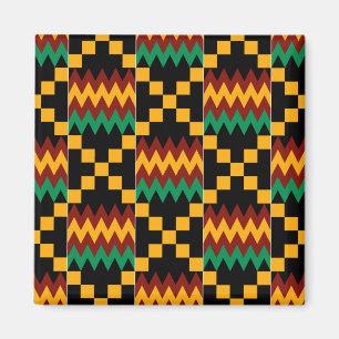 Íman Pano preto, verde, vermelho, e amarelo de Kente
