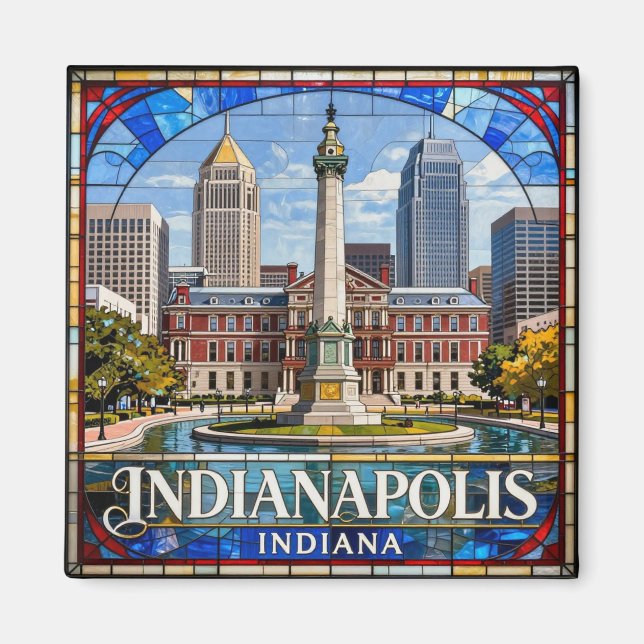 Íman Panorama da Cidade de Indianapolis 🏁 (Frente)