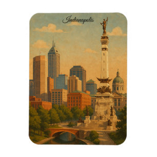 Íman Panorama da Cidade do Horizonte de Indianapolis In