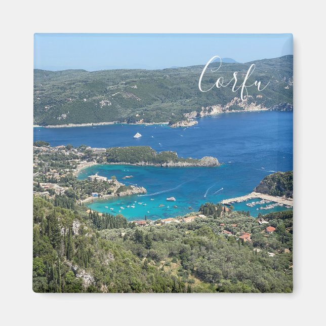 Íman Panorama da ilha de Corfu viagem (Frente)