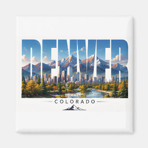 Íman Panorama da Montanha Rochosa de Denver Colorado Vi