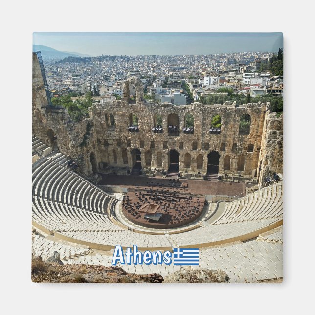 Íman panorama de Atenas, viagem (Frente)