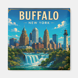 Íman 🌊 Panorama de Buffalo Nova York e Frente Marítima