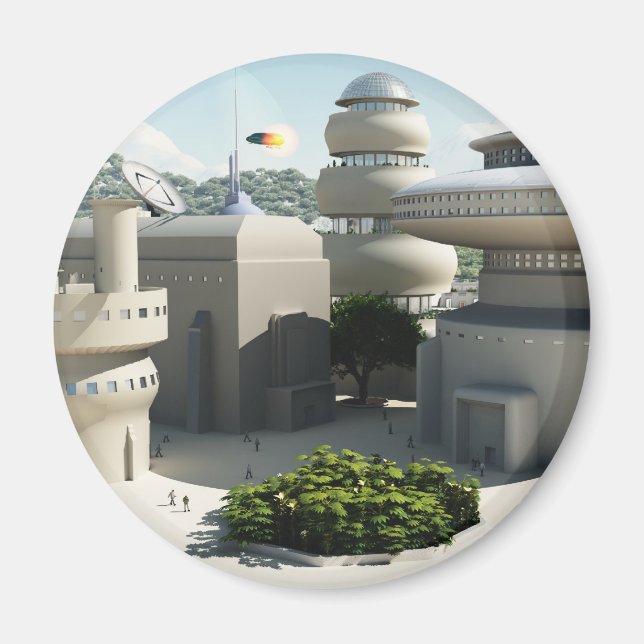 Íman Panorama de ficção científica futurística (Frente)