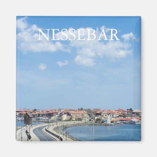 Íman Panorama de Nessebar Velho. Bulgária (Frente)