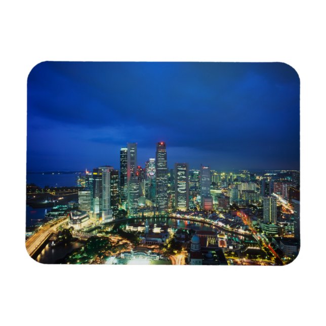Íman Panorama de Singapura à noite, Singapura (Horizontal)