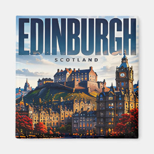 Íman 🏰 Panorama Moderno de Edimburgo Estilo Urbano 🏰