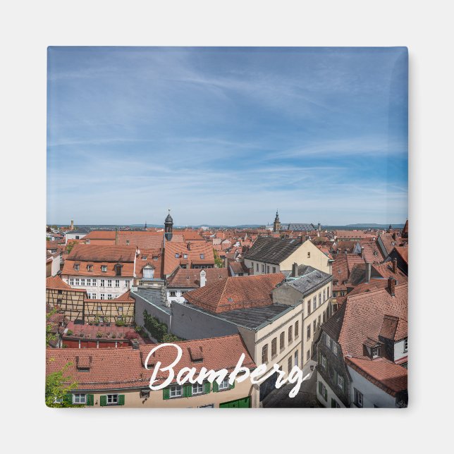 Íman Panorama vê a velha cidade de cima em Bamberg (Frente)