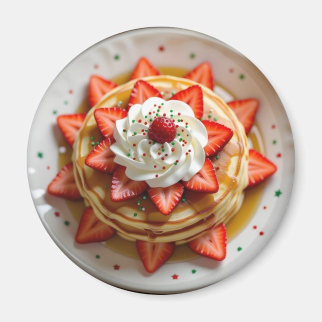 Íman Panquecas com Creme Chantilly e Confeitos de Natal (Frente)