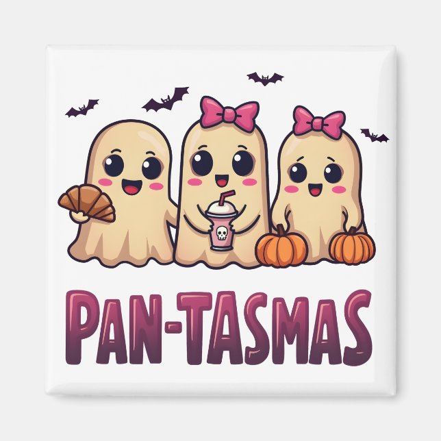 Íman Pantasmas Engraçado Fantasma Groovy Retro Hallowee (Frente)