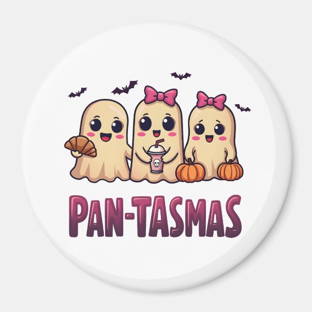 Íman Pantasmas Engraçado Fantasma Groovy Retro Hallowee (Frente)