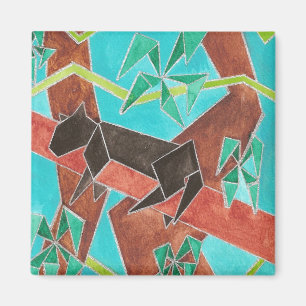 Íman Pantera da Selva Arte Abstrata Original