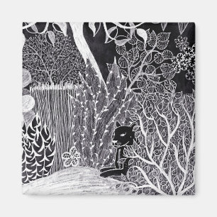 Íman Pantera preta na selva - desenho a lápis